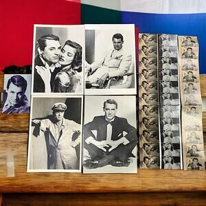4 Cary Grant Vintage Black & White Postcards, 1 Magnet & 3 Bookmarks!
